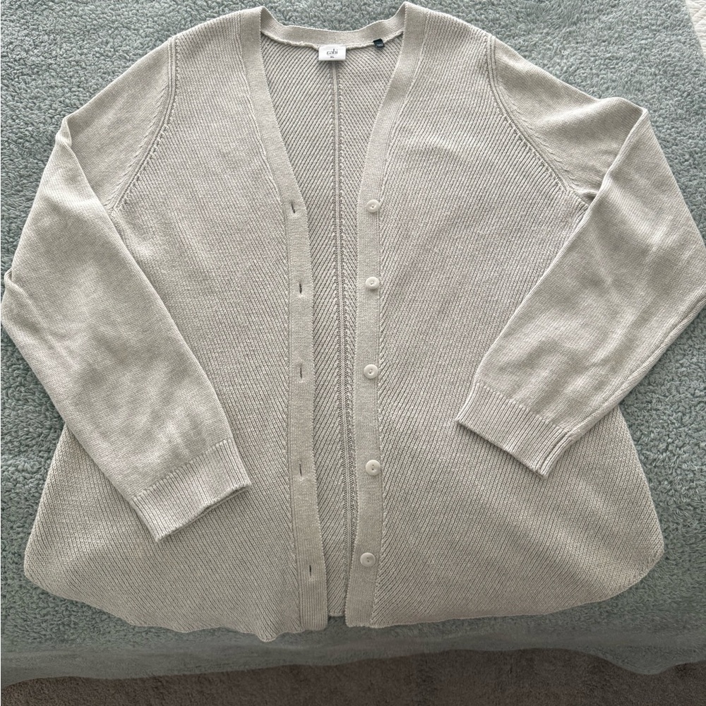 CAbi Light Gray Cardigan Sweater